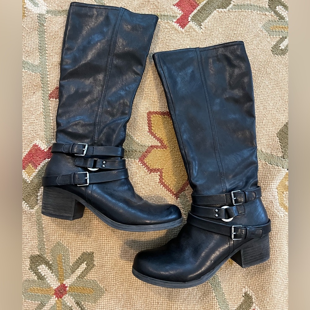 Carlos Santana Black Knee-High Boots 11 M
